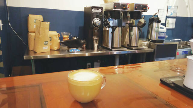<p>An oat milk latte.</p>