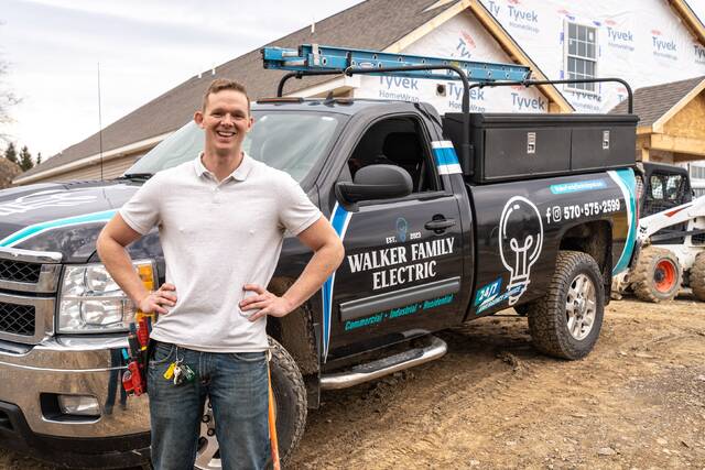 130802738_web1_WFE-Truck-Photo
Andrew Walker, owner, stands in front of his work truck for Walker Family Electric, Clarks Summit.
Submitted Photo