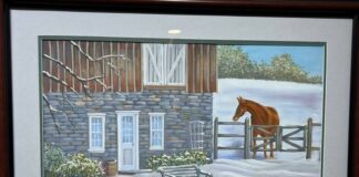 
			
				                                A painting of Barbra’s Barn by Richard Griffith that is part of the Dietrich’s current exhibit.
                                 Submitted Photo

			
		