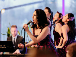 
			
				                                Gabrielle Ruiz performs as a guest with The Randy Andys’ Hannah Le Beau, Jocelyn Lonquist Klein and Joy Del Valle.
                                 Courtesy of Eric Boylan Photography

			
		