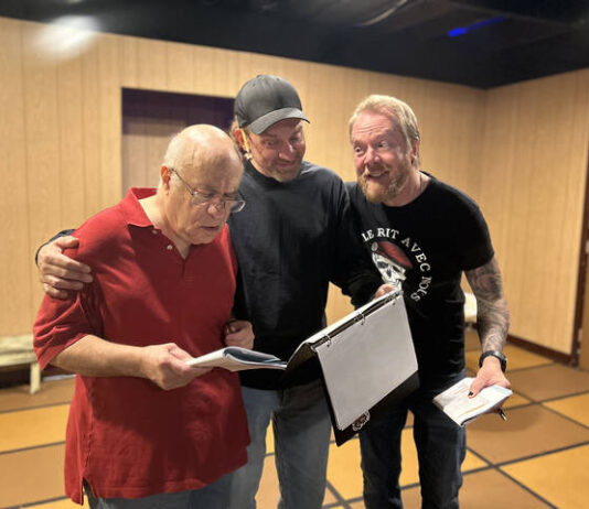 
			
				                                Reviewing the ‘Incorruptible’ script are, from left: Bob Balitski as Charles, Sam Falbo as Martin, and Joe Palumbo as Jack.
                                 Submitted Photo

			
		