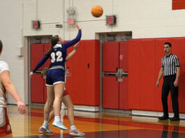 
			
				                                Scranton Preps Chloe Mamera (32) battles for a rebound with North Poconos Anna Clementoni during a Saturday playoff for the Lackawanna League Division 1 girls basketball championship.
                                 Tom Robinson | For Abington Journal

			
		