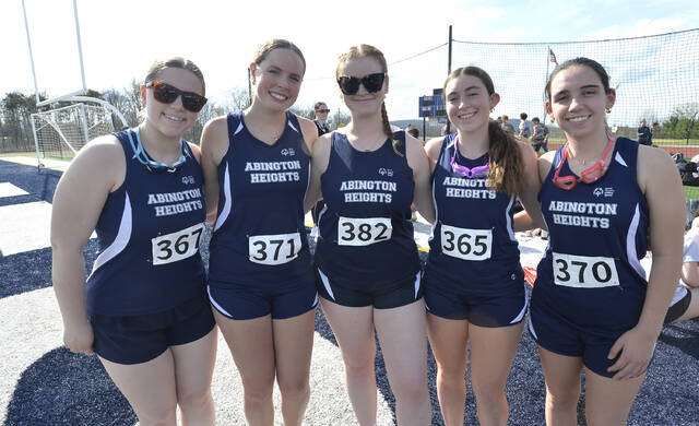 <p>From left: Audra Wimmer, Molly Rooney, Emma Adamsky, Vanessa Badalmente, and Lindsey Bartell.</p>
<p>Mark Moran | For Abington Journal</p>
