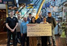 
			
				                                From left: Zack Cooper, Jesse Cooper, Steve Strelecki, Paul Cooper, Bella Ceccoli, Director of Development of Meals on Wheels of NEPA, Ryan Cooper, Lindsey Skripka, Executive Director of Meals on Wheels of NEPA, and Jack Cooper.
                                 Submitted Photo

			
		