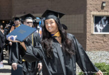 
			
				                                Class of 2022 Abington Heights graduate Brielle Shevchik leaves the Gambal Athletic Center after Keystone Colleges 155th Commencement ceremony.
                                 Submitted Photo

			
		
