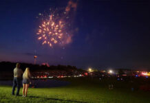
			
				                                People watch the fireworks display during the Rotary Club of the Abingtons 39th Annual Fourth of July Fireworks Celebration on Thursday, July 3, 2025, at Abington Heights Middle School in Newton Twp. This years event is set for Friday, July 3, at Hillside Park. The location was changed due to an ongoing construction project at the middle school.
                                 Elizabeth Baumeister | Abington Journal file photo

			
		