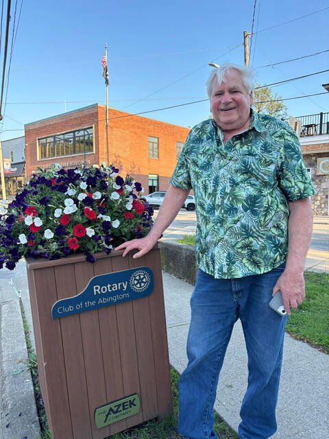 <p>Billy Angel assists Rotary chairpersons with their red, white, and blue America’s 250th themed flowers planted throughout the Clarks Summit area.</p>
<p>Submitted Photo</p>